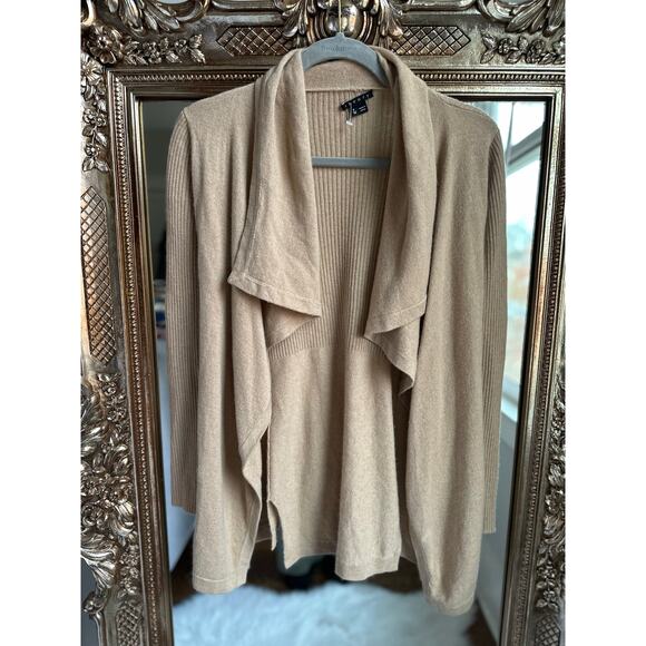 Theory Maritza Cashmere Cardigan Sweater Tan Size Small Petite - Picture 2 of 4